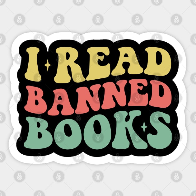 Vintage I Read Banned Books Geek Readers Sticker by zerouss